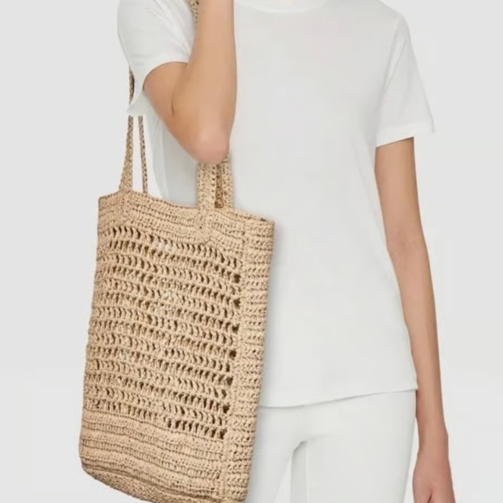 Woven Straw Tote Bag - Natural - Picture 2 of 6